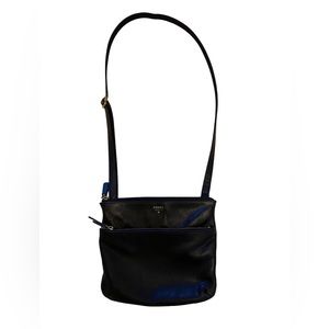 SOLD - Fossil Tessa black leather crossbody purse.